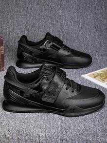 1 Par de Zapatos Profesionales de Sentadillas para Hombres y Mujeres, Zapatos de Levantamiento de Pesas para Sentadillas, Peso Muerto, Fitness y Entrenamiento en Interior - Negro - Ver 1