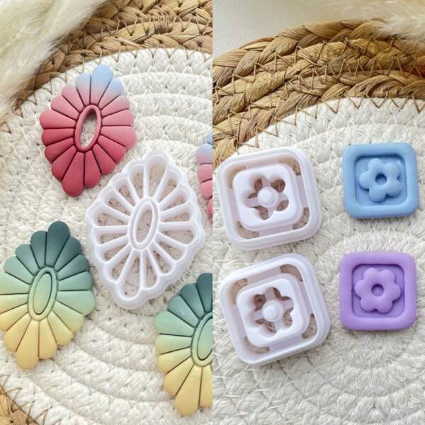 Bohemian Geometric Flower Soft Pottery Polymer Clay Cutter Molds, Jewelry DIY Hand Tools For Crafting Unique Accessories