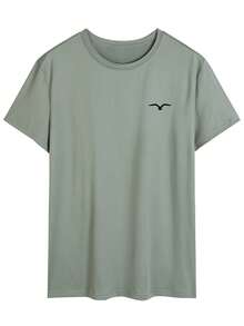 Driftmere 男士休闲海鸥印花圆领短袖T恤，夏季 - 綠色 - 查看 2