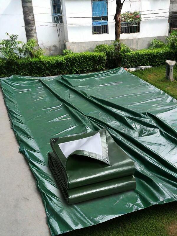 1pc Thickened Waterproof Tarpaulin With UV Protection, Tear-Resistant, Reinforced Edging And Anti-Rust Rivets, Suitable For Roofs, Camping, Yards, Swimming Pools, Boats, Cars And Various Other Waterproof Applications