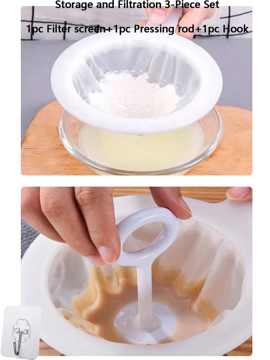 2pcs Multi-Function Food Filter Tool With Handle, Home Brewing , Advanced Kitchen Filter, Suitable For Wine, Tea, Soy Milk, Flour, Soy Milk, Coffee Roasting And Juice Filter, Flour Sieve,Oil Filter,1PC Portable Filter, Easy To Clean, For Apartments, Kitchens, Restaurants, Bars, Cafes