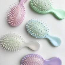 Pearlescent Macaron Color Customized Name Mini Air Cushion Small Comb With Rhinestones, English, Portable Massage Brush, ,Colorful,Cute,Adorable,Funny,Kawaii,Y2K,Stylish,Unisex,Casual,Custom,Personalized,Unique,Customized,Ideal Gifts For Him,Ideal Gifts For Her,Her,Boyfriend,Girlfriend,Family,Friends,Delicate Romance,For Office,For School,For Classroom,For Teacher Gifts,For University,For Colleague,For Dorm Rooms,Vacay Vibe Au - Multicolor - View 3