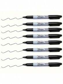 10 Pieces Of Fine-Point Black Permanent Marker Pens, Ultra-Black Ink, One Stroke Shows Color, Dries In 5 Seconds, Great For Left-Handed Users, Does Not Smudge Even When Covering With Fluorescent Pens. Ideal For Marking In Textbooks And Notes, Suitable For All Materials: Paper, Whiteboard, Glass, Plastic, Fabric. Suitable For Office Work And School Study,School Supplies,Shop Back To School .
