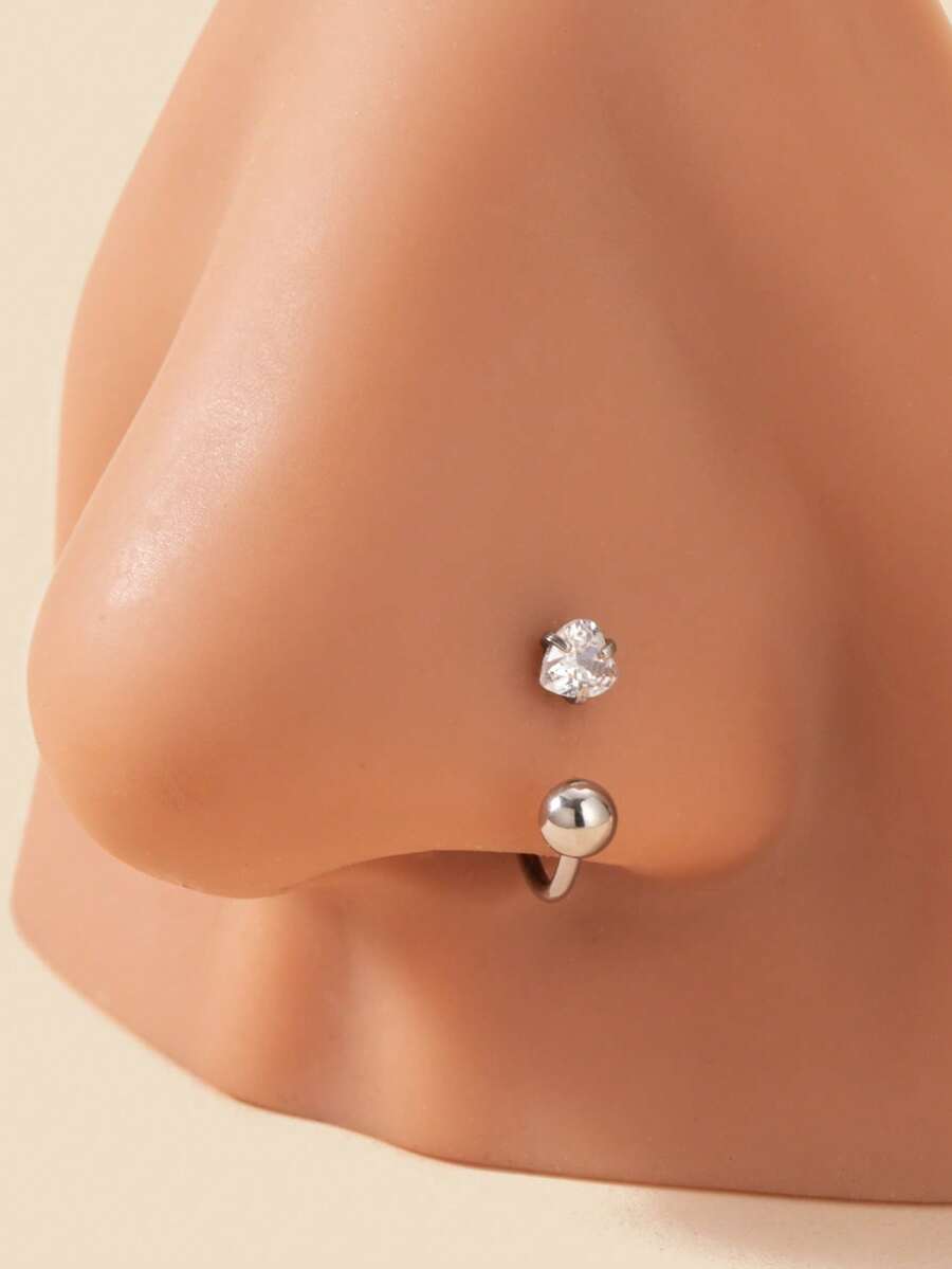 1 件迷人简约 Y2K 风格不锈钢铆钉鼻环/耳钉，嘻哈珠宝礼物，适合日常、派对、聚会