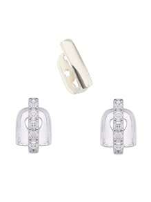 3 Pcs/5 Pcs Set Classic Smooth Zirconia Teeth Grillz, Fashionable Hip Hop Tooth Decoration, Suitable For Tooth Gap, Daily Wear, Comes With Dental Wax, Gift For Holidays