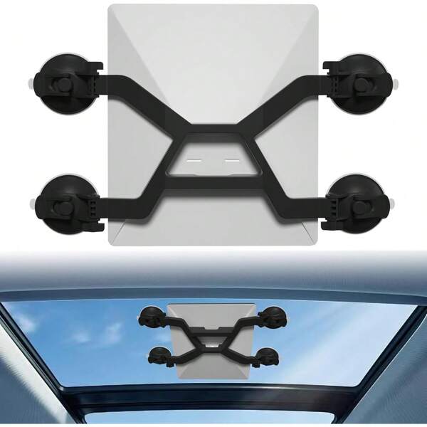 Starlink montaje en techo, Starlink montaje con ventosa, soporte para coche Starlink con adaptador para techo corredizo, ventana delantera/trasera/techo (negro)