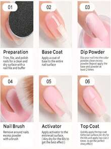 6pcs Acrylic Powder Set, Nude Pink White Color High Glossy Acrylic Powder Set For Nail DIY Art Design, 6Colors Acrylic Nail Art 3D Nail Sculpture French Nail Extension & Nail Carving Professional Polymer 3D Acrylic Nail Art Kit, Gift For Women Girls, Long Lasting & Easy To Apply Acrylic Press On Nails - Multicolor - View 9