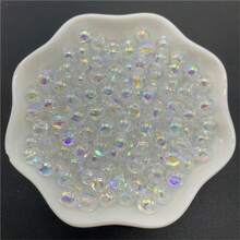 4毫米5毫米6毫米8毫米10毫米亚克力珠ABS透明珠圆形间隔珠适用于珠宝制作