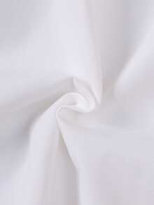 Girl Cold Shoulder Ruffle Trim Button Front Dress For Summer - White - View 7