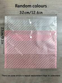 20pcs Striped Plastic Envelopes/Document Folders, A4 Size Receipt Paper Organizer Bags, Colorful Envelopes With Snap Closure, Suitable For School, Office, Kids Stationery, Back To School Rewards, Graduation Gifts, Etc. - Multicolor - View 5