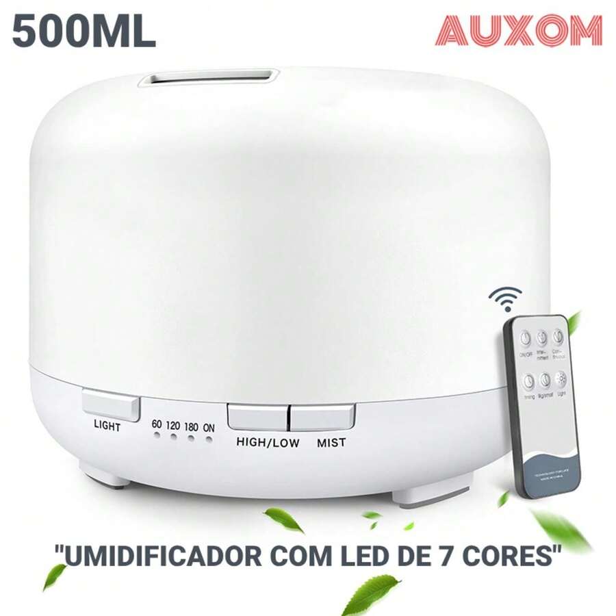 500ML Humidifier Diffuser Aromatizer 7 Color LED Light With Remote Control - Trắng - Xem 1