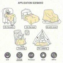 1pc Mushroom Snail Flannel Blanket Lunch Break Blanket Sofa Blanket Sofa Warm And Comfortable Soft Blanket For Gift Home Comfort And Lightweight Blanket Sofa Blanket Travel Camping Living Room Office Sofa Chair Bed Flannel Blanket - 白色 - 查看 7