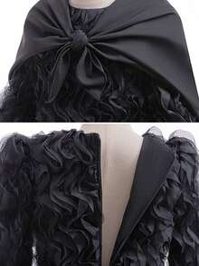 Black Masquerade Ball Gown With Cape, Hat And Glasses, Suitable For Carnival, Easter, Formal Dinner, Cosplay - Black - View 5