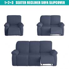 1-Seater + 2-Seater + 3-Seater Elastic Milk Silk Massage Sofa Set, Modern Minimalist Home Decor For Bedroom, Living Room, Dining Room, Pet Friendly - Grey - View 3