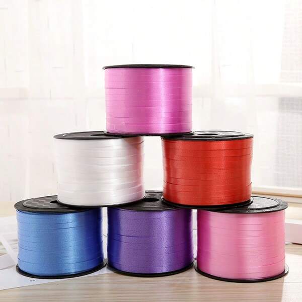 1pc Balloon Tying Rope 100m, Ordinary Colorful Ribbons, Plastic Balloon Tie Strings, Gift Wrapping Ribbons