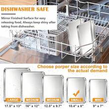 2Pcs Baking Sheet Pan Set, Joyfair Stainless Steel Cookie Sheets, Commercial Metal Pans Toaster Oven Tray Bakeware Roll/Bread/Bacon, Heavy Gauge, Rust-& Dishwasher Safe (9 Inch) - 10.4英寸 - 查看 7