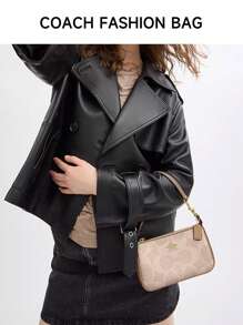 Coach Bolso de hombro Nolita 19 de lona con diseño icónico, bolso cruzado para mujer, bolso de axila vintage, bolso de mano cuadrado, maletín elegante de viaje, bolso de embrague