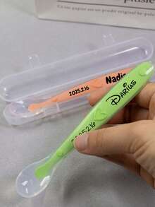 Personalized Silicone Baby Spoons With Name And Date, Baby Led Weaning Spoon Set, Soft Gum Care Feeding Cutlery, Gift For Boys And Girls - Style a - View 7