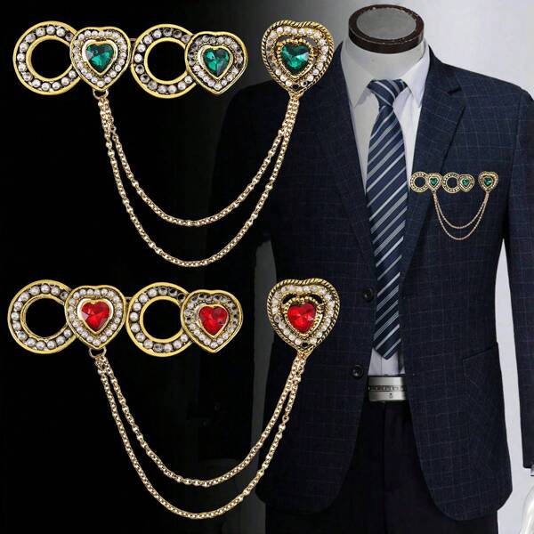1pc Retro Casual Palace Style Zinc Alloy Men Brooch, High-End Unique Lapel Pin For Coat, Suit, Suitable For Daily Wear, Banquet, Party