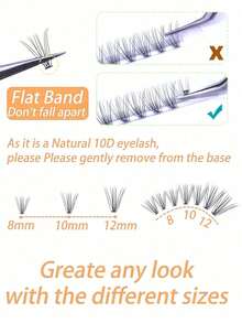 10 Boxes Natural C-Curl Fake Eyelashes 10-13mm Lash Clusters, Eyelash Extensions For DIY Eye Makeup, Nesura Natural Look Individual Set, Reusable 0.10mm Segmented Lashes, Handmade, Suitable For Daily Wear And Special Events - C - View 5
