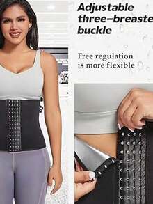 Single-Row Buckle Double Abdomen-Tightening Belt & Waist Support, Women's Sports Shaping Belt, Sweat-Inducing Tummy Tightener, Corset Belt, Women's Underbust Corset Top, Waist Cincher - Multicolor - View 14