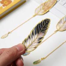 High Aesthetic Metal Feather Bookmark, Retro Artistic Feather Bookmark, Chinese Style Cultural And Creative Souvenir,For School Supplies,Back To School - Multicolor - View 6