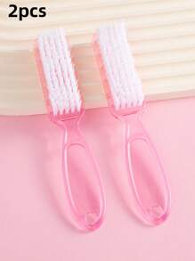 2 pezzi Spazzola per unghie, Spazzola per pulire le unghie, Spazzola per la pulizia delle mani, Spazzola per scrubbing di dita e piedi, Spazzolino per pedicure e unghie, Set di spazzole per la pulizia, Trasparente