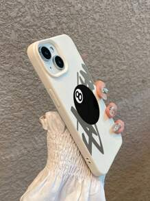 1 pieza Funda transparente con patrón de bola 8 negra, cubierta de protección suave a prueba de agua y anti-caídas compatible con iPhone 16/15/14/13/12/11 Pro Max/7/8 Plus, Galaxy y otros modelos