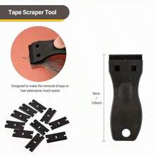 3/5/20 件胶带接发工具套装，含扁平不锈钢胶带接发密封夹、胶带去除刮刀工具、发夹、真发接发造型工具 - 银色 - 彩色 - 查看 8