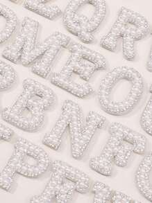 26pcs A-Z Letters Patches Set, 3D Pearl & Rhinestone Embellished Letter Stickers, DIY Alphabet Patch Accessories For Clothes, Bags, Backpacks, Fabrics, Personalized Gifts, Bridal Party Gifts, Bachelorette Party Decorations