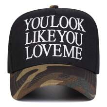 1pc Women "You Look Like You Love Me" Trucker Hat, Personalized Letter Embroidery Baseball Cap, Street Fashion Outdoor Sun Protection Casual Hat, Suitable For Spring, Autumn, Travel, Beach Vacation - Multicolor - View 10
