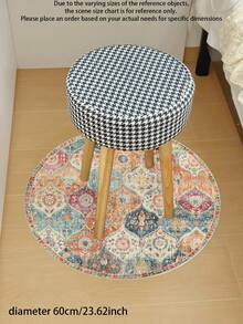 سجادة بوهيمية الطراز قطعة واحدة ، سجادة دائرية ، سجادة لغرفة المعيشة ، سجادة لغرفة النوم ، سجادة صغيرة ، سجاد حمام ، ديكور غرفة / ديكور منزل ، مدخل فاخر ، مدخل خارجي فاخر ، سجاد مدخل المنزل ، سجاد خارجي ، سجاد مطبخ ، مقاوم للاتساخ ، صلب ومقاوم للأتربة ، سهل التنظيف والغسيل