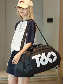 T60 Bag Sports Suitcase Backpack Crossbody Fitness Training Football Gym Waterproof - 黑色 - 查看 1