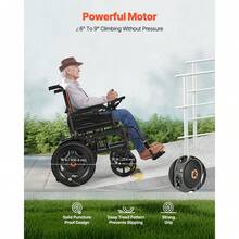 Electric Wheelchair For Adults, 265lbs Capacity, Foldable & Lightweight Motorized Wheelchair, 13-Mile Long Travel Range, All-Terrain Powered Chair, Portable For Seniors & Disabled - US B Type Plug(110-127V) - View 5