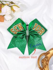 1pc Custom Sequin Glitter Cheerleading Cheer Bow Personalized Bows Hair Tie With Team Name On Tail For Kids Cheer Hair Accessoreisback To School Winter Gift Ideas Boy Girl Valentine's Day - Custom Glitter Hair Bow - View 9