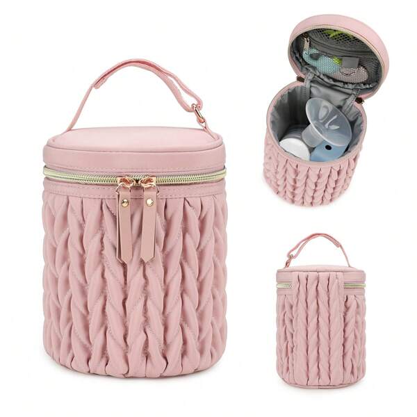 Bolsa Térmica para Garrafas de Carrinho de Bebê, Nova Bolsa Porta-Garrafas Redonda, Portátil e Acoplável ao Carrinho, Mantém Garrafas/Bombas Quentes/Frias