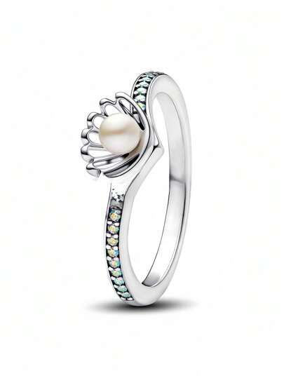 1pc Simple & Fashionable 4-Prong Zirconia Stone Ring, Suitable For Wedding, Party Wear, Gift For Friends