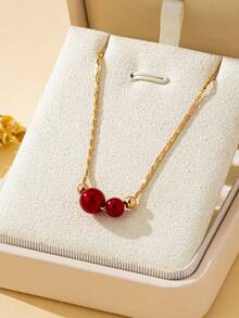 1 件女士时尚珍珠串珠手链，简约优雅可调节珠宝礼物