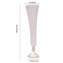 2 Pcs Crystal Flower Stand Table Decorative Centerpiece For Wedding Anniversary - Gold - View 4