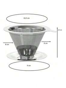 Filtro de Café Inox Reutilizável - Coador para Chá e Café com Tecnologia Pour Over Alta Qualidade - Inox 101 - Visão 2