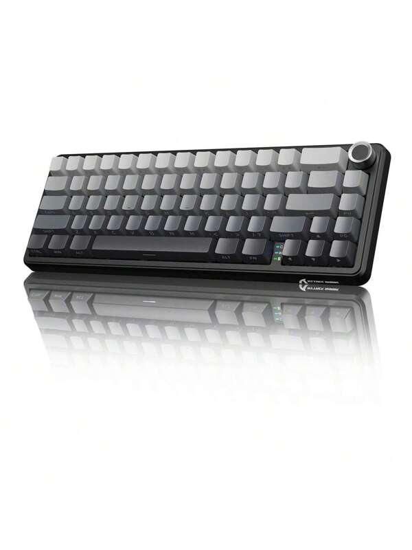 ATTACK SHARK X66 Gasket Wireless Mechanical Keyboard, 60% Bluetooth/2.4GHz/Wired Gaming Keyboard, 66 Key Hot Plug, RGB Backlight, OEM Tri-Color PBT Keycap With Volume Knob For PC/