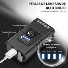 Juego de luces delanteras y traseras para bicicletas impermeables, con luces delanteras recargables - Negro - Ver 2