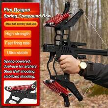 Full Metal New Fire Dragon Continuous Compound Bow New Slingshot Adults Special Bow Outdoor High-Precision And Stable Shooting Powerful Steel Ball Shooting Archery Shooting Dual-Purpose Bow Slingshot, Standard Package - Gói cơ bản - Cung hợp chất bắn cung Fire Dragon Steel Ball - Xem 2