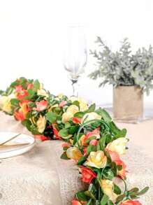 3PCS Rose Vine Artificial Flowers Plants Garland Fall Hanging Thanksgiving Decor Autumn Rose Vine Flowers For Table, Halloween, Christmas, Harvest Festival Fireplace Decoration, Bedroom Home Kitchen Wedding Wall Decor , Hotel Office Wedding Party Garden Craft Art Decoration, Seasonal Home Decoration, Bedroom Garland DIY Decor , Fall Decorations For Home Rose Vine Flowers Home Hotel Office Wedding Party Garden Craft Art Decoration