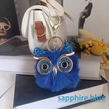 1pc/2pcs Cartoon Sequin Owl Imitation Rabbit Fur Ball Pendant For Women's Bags, Backpacks, Car Keychains, Small Gifts