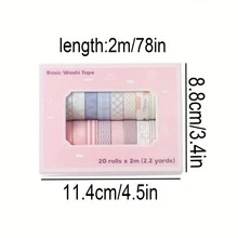 5/10/20pcs Assorted Colorful Washi Tape Set | Minimalist Solid Color Design | Card & Letter Decoration Material | Office Labeling, Sealing Tape, Sticker | Matte Rectangular Finish | Creative Gift For Friends | Perfect Holiday Gift - Random Color/Pattern - Multicolor - View 10