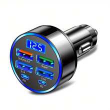 [Travel Artifact]XJDR Multi-Port 2PD 4USB Car Charger Fast Charging PD QC3.0 USB C Car Phone Charger Type C Adapter|Supports Fast Charging Of Multiple Devices At The Same Time - 黑色 - 查看 1