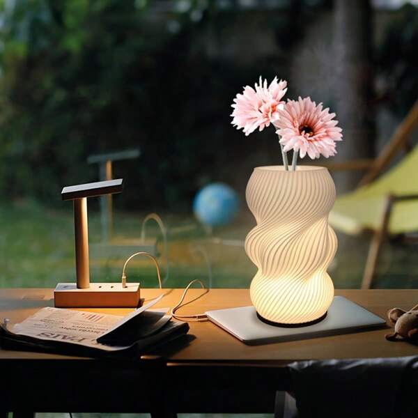 1pc Modern Minimalist Vase Lamp, Remote Control Lamp With 16 Adjustable Light Colors, USB Powered, Suitable For Decorating Study & Office Space, Also Can Be Used For Plant Care