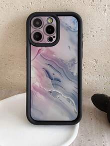 Shock-Resistant Marble-Patterned Coffee-Style Fashion Phone Case, Pack Of 1, Marble Pattern Design, Compatible With IPhone 11 Pro Max/12 Pro Max/13 Pro Max/14 Pro Max/15 Pro Max/16 Plus/16 Pro Max/16E/17, Compatible With Galaxy S24 Ultra/S25 Ultra, Compatible With Redmi, - 黑色 - 查看 5