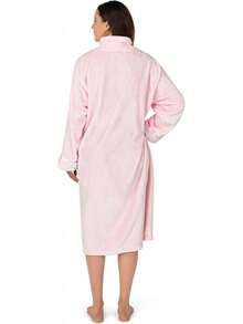 ¡RecomendadoPAVILIA Bata de forro polar con cremallera para mujer, tumbona frontal cálida con cremallera¡Top de Temporada - Rosa - Ver 6